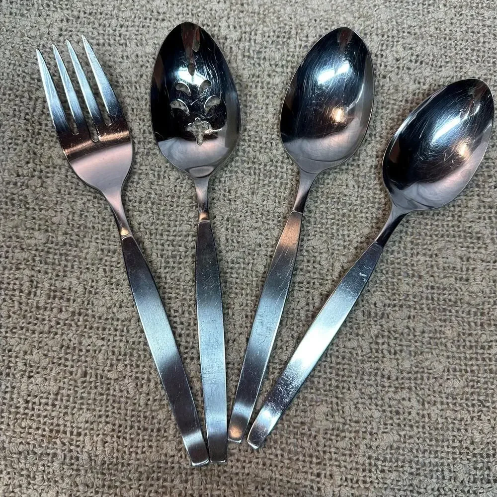 Vintage Oneida Community FROSTFIRE Stainless Serving Set - 4 Piece Hostess Set